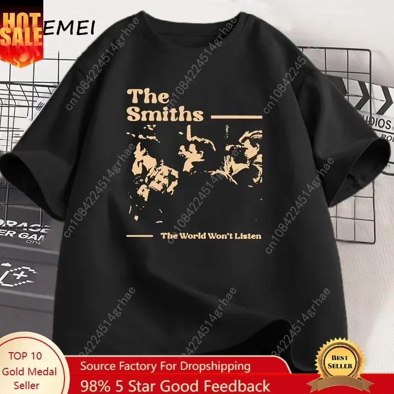 Vintage The Smiths T Shirts Unisex Hip Hop Retro 90s The Smiths Music Band TShirts Gift for Fan Clothes Streetwear Tops