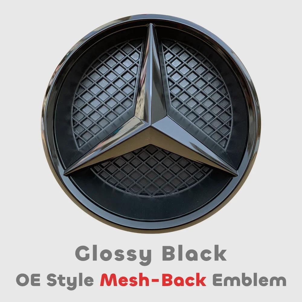 Car Sticker ABS Chrome Silver Glossy Black Star Front Grille Decorative Badge OE Style Emblem Chrome Silver For Mercedes Benz E-