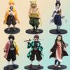 Demon Slayer Q Version Sitting Figure Toy Anime Kimetsu No Yaiba Tanjiro Nidouzi Inosuke Zenizu PVD Figurine Model Doll