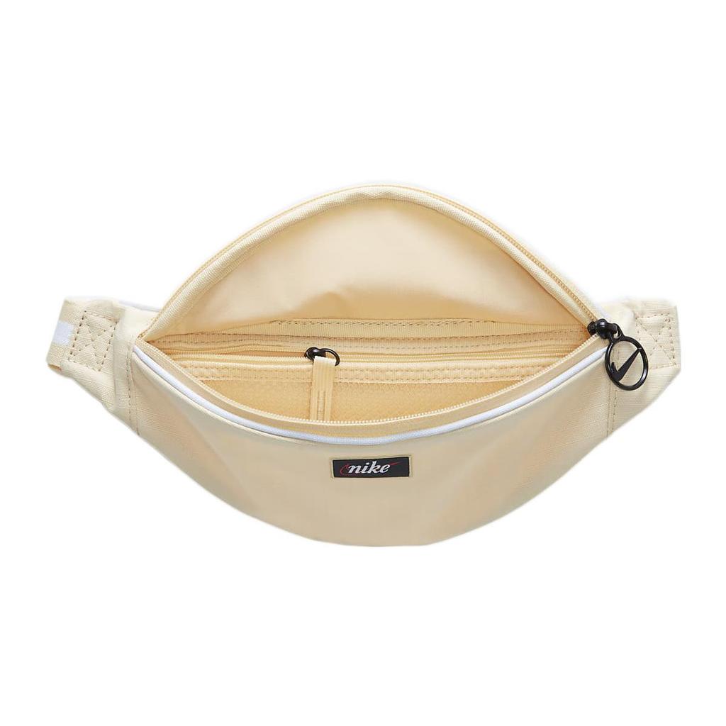 New Nike Heritage Polyester Shoulder Bag Crossbody Bag Fanny Pack Small Size Unisex Light Vanilla/Light Vanilla/White DR6266-294