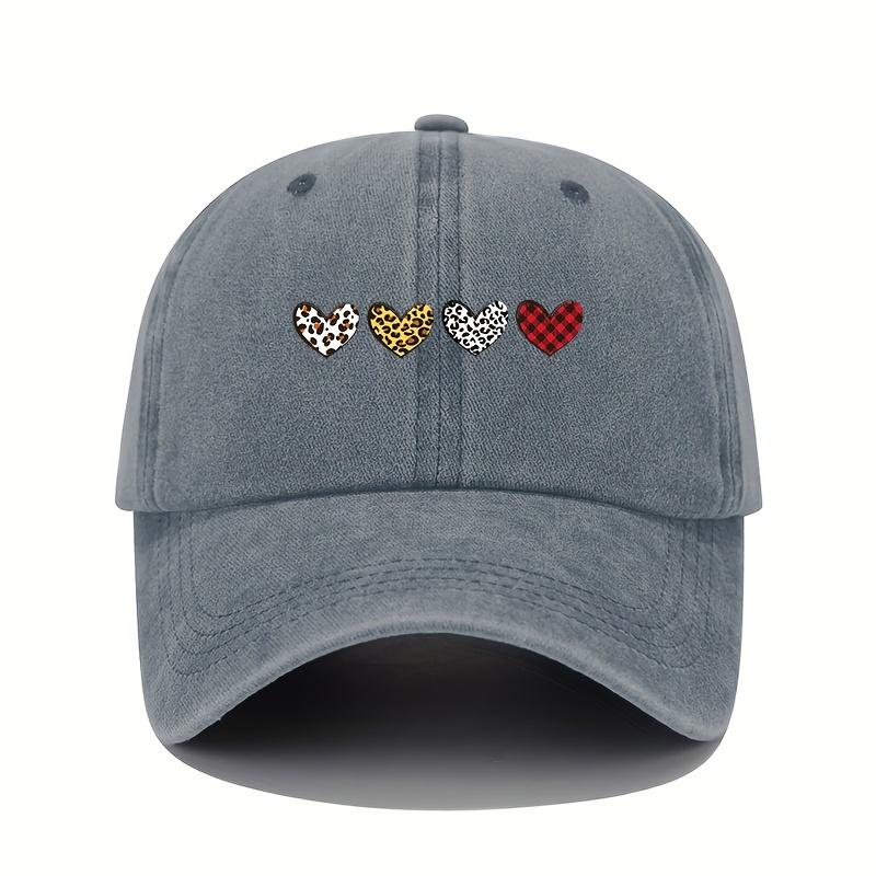 

Valentine s Day Love Printed Baseball Hat Retro Lightweight Washable Hat Adjustable Women s Sunscreen Hat Adjustable сірий колір