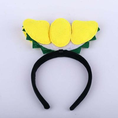 Nutrition Month Cartoon Fruit Hair Hoop Sunflower Durian Creative Headband for Harvest Festival Plastic Colorful