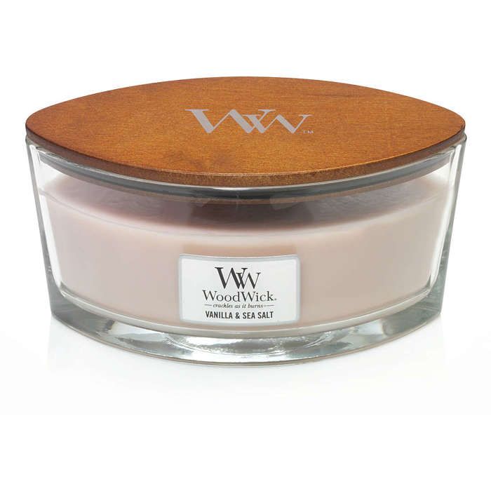 Woodwick candela ellisse jar ellipse vanilla&sea salt