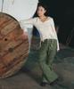 LALAFOX Bootcut Cargo Pants Khaki Bq4Wp009
