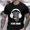 Personalised Name Dj T Shirt Custom Name Logo Shirt for DJ's Clothes Custom Personalized Gift for Men Music Gift Dj DIY T-shirts#Color(1)