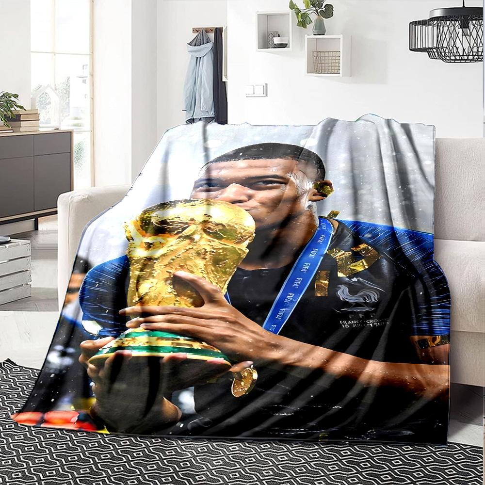 Mbappe's Dynamic Celebration Blanket Soft & Cozy Suitable for Chair Livingroom Bedding Four Seasons Multipurpose Warmthful Decor