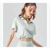 Yoga Fitness Short-sleeved T-shirt Women's Casual Sports High Neck Fitness Clothing Sunscreen Quick-drying Tops