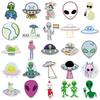 50 Cartoon Alien Stickers: Trendy, Waterproof Decorations for Laptops, Diaries, Cars