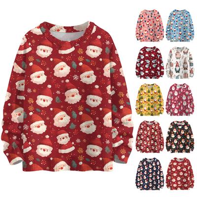 Women's Casual Long Sleeve Woolen Christmas Sweatshirt Fall  Vacation Long Sleeve Pullover