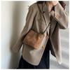 Women Suede Bucket Bag Faux Suede Shoulder Bag Large Capacity Women's Commuting Bags Retro Trendy Solid Color Tote Handbags 2025