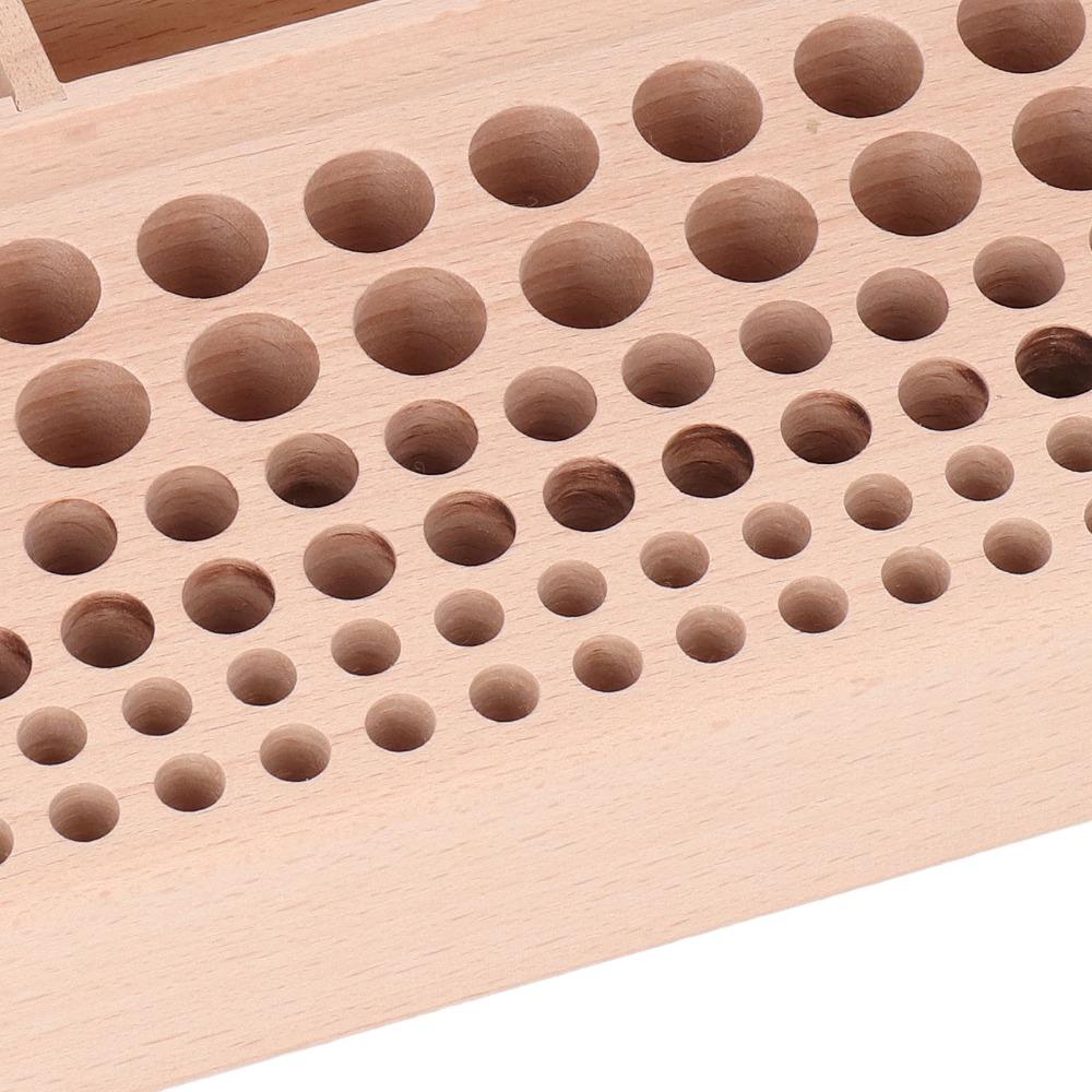 3 Slots Leather Tool Holder 98 Holes Leathercraft Storage Organizer Wooden Tool Rack For DIY