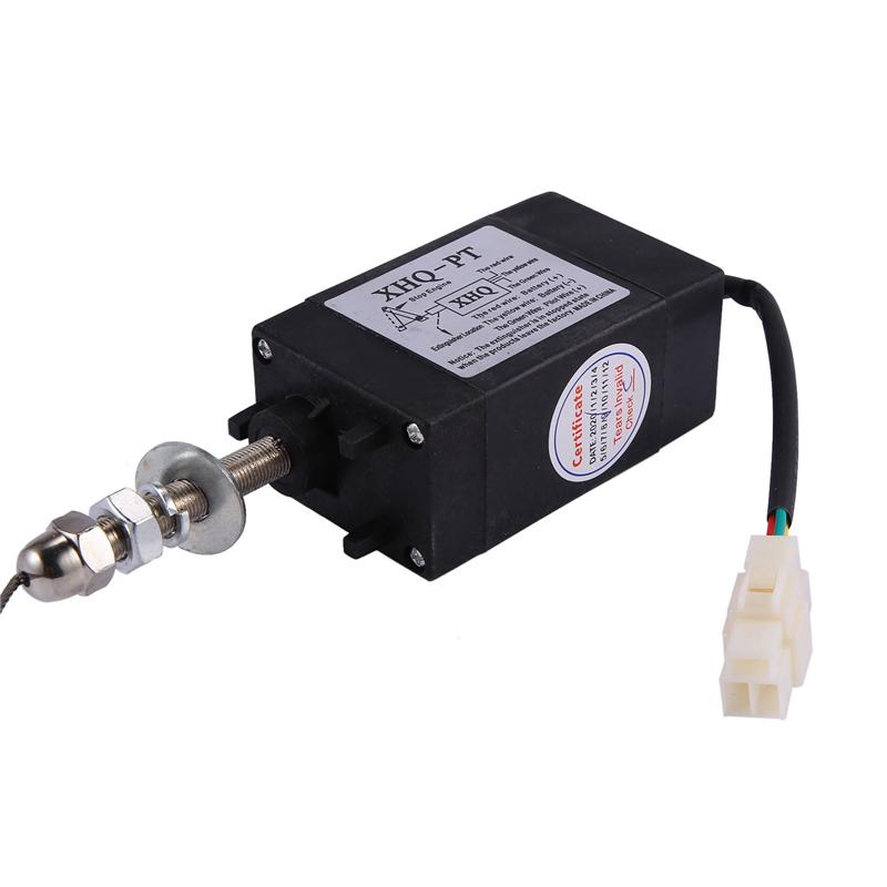 ABBY-2X Normally Open DC 12V Engine Flame Out Device Engine Stop Solenoid Valve XHQ-PT Power On Pull Type Flameout Magnetic