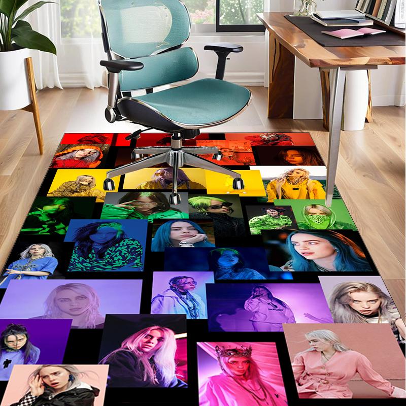Bi-llie green Artwork Office Rug Chair Mat, Game Carpet, Suitable for Front Door, Bedroom, Living Room, Desk, Holiday Gift