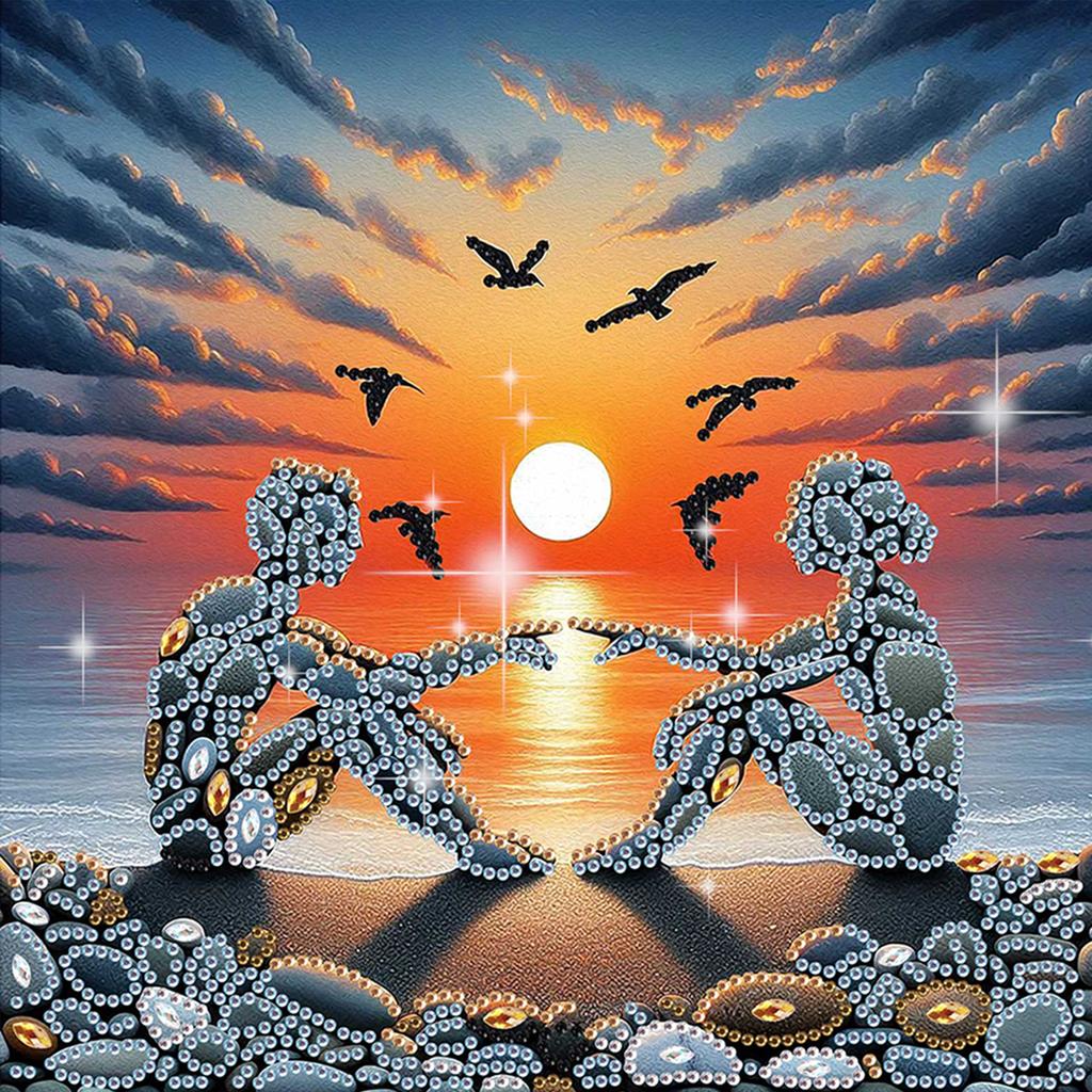 Stone Art Kształt Specjalny 5D DIY Częściowe Wiercenie Zestaw Malowania Diamentami dla Dorosłych Dekoracja Domu Obrazy Diamentowe Gem Art 11,81 X11,81 cala