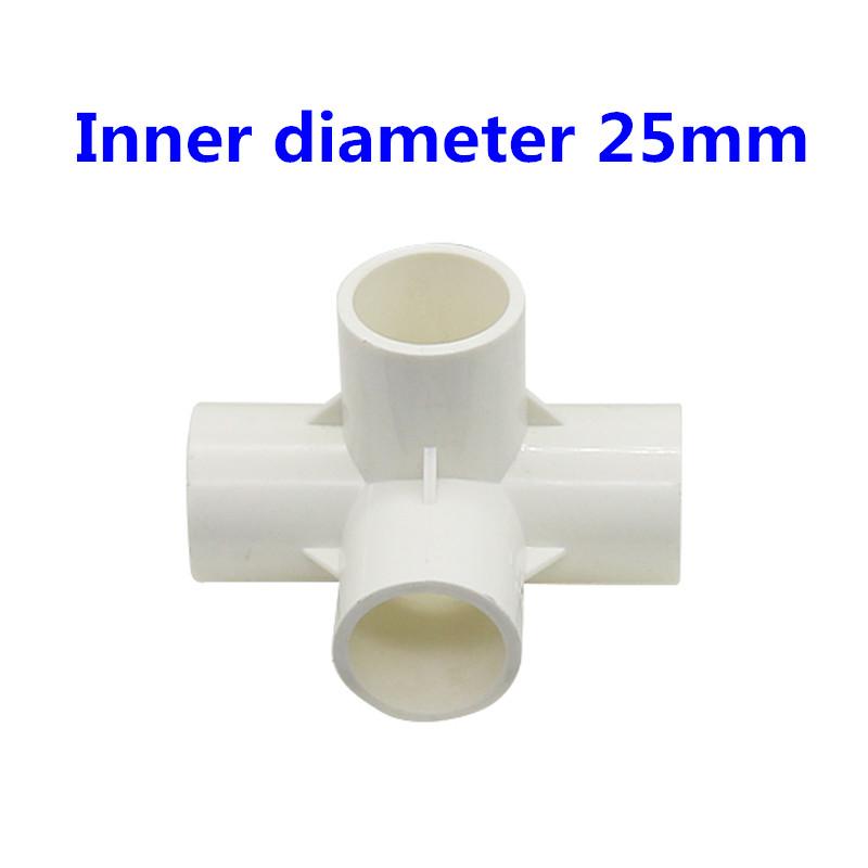 PVC Three-dimensional 3 Way 4 Way 5 Way Water Pipe Connector Innner Diameter 25mm Pipe Fittings Irrigation Equal Adapter 1 Pc