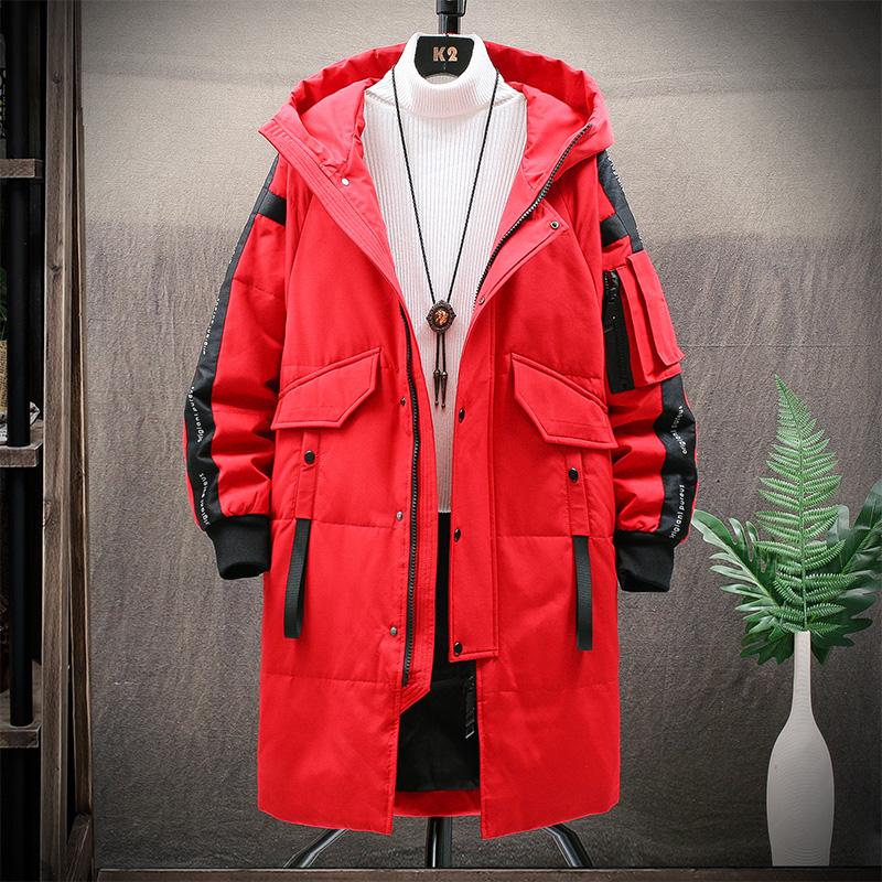 Men's Plus Size Snow Winter Long Parka Hooded Loose Plus Size Warm Coat Zipper Warm Jacket