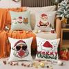 Merry Christmas Pillow Case Holiday Happy Atmosphere Short Plush Double-sided Printing Home Cushion Cover