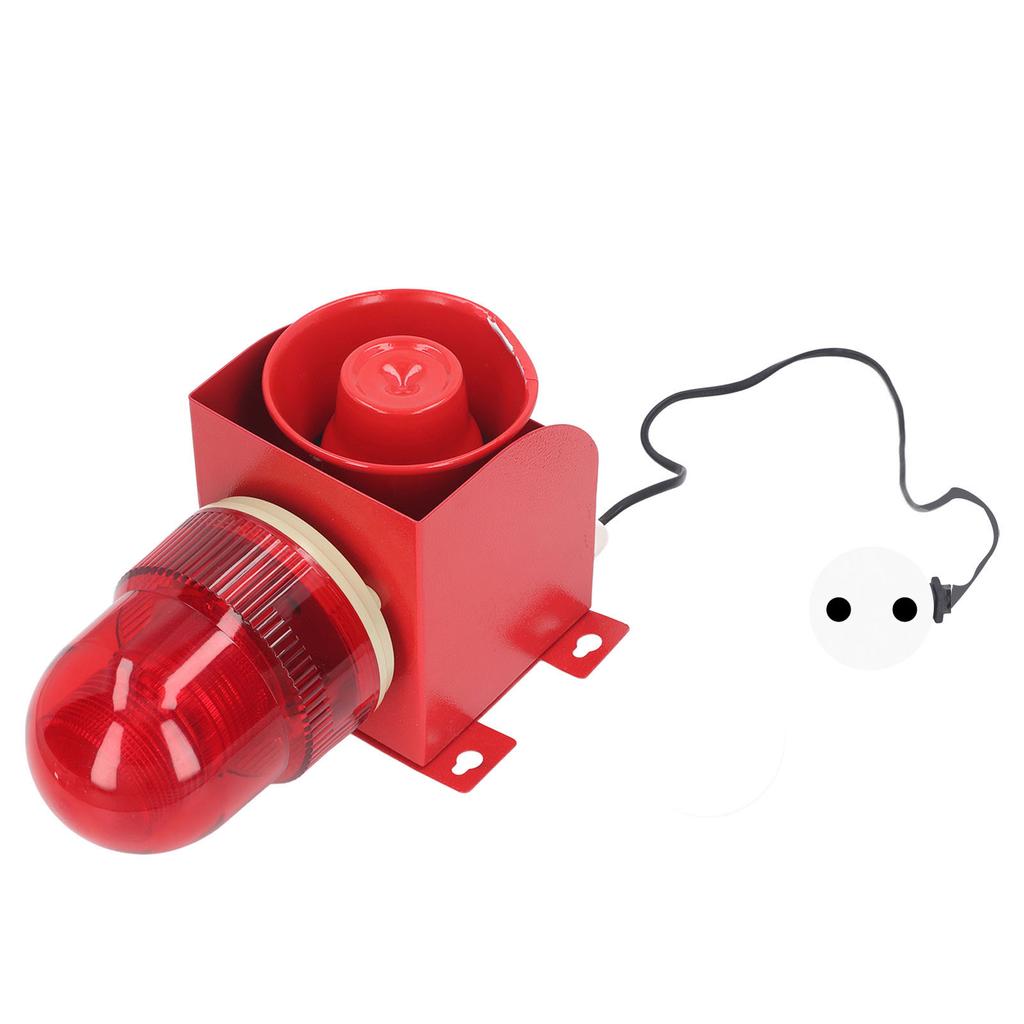 Industrial Siren Alarm Volume Tone Adjustable Waterproof Strong Bright Wall Mount Outdoor Siren Strobe EU Plug 220V