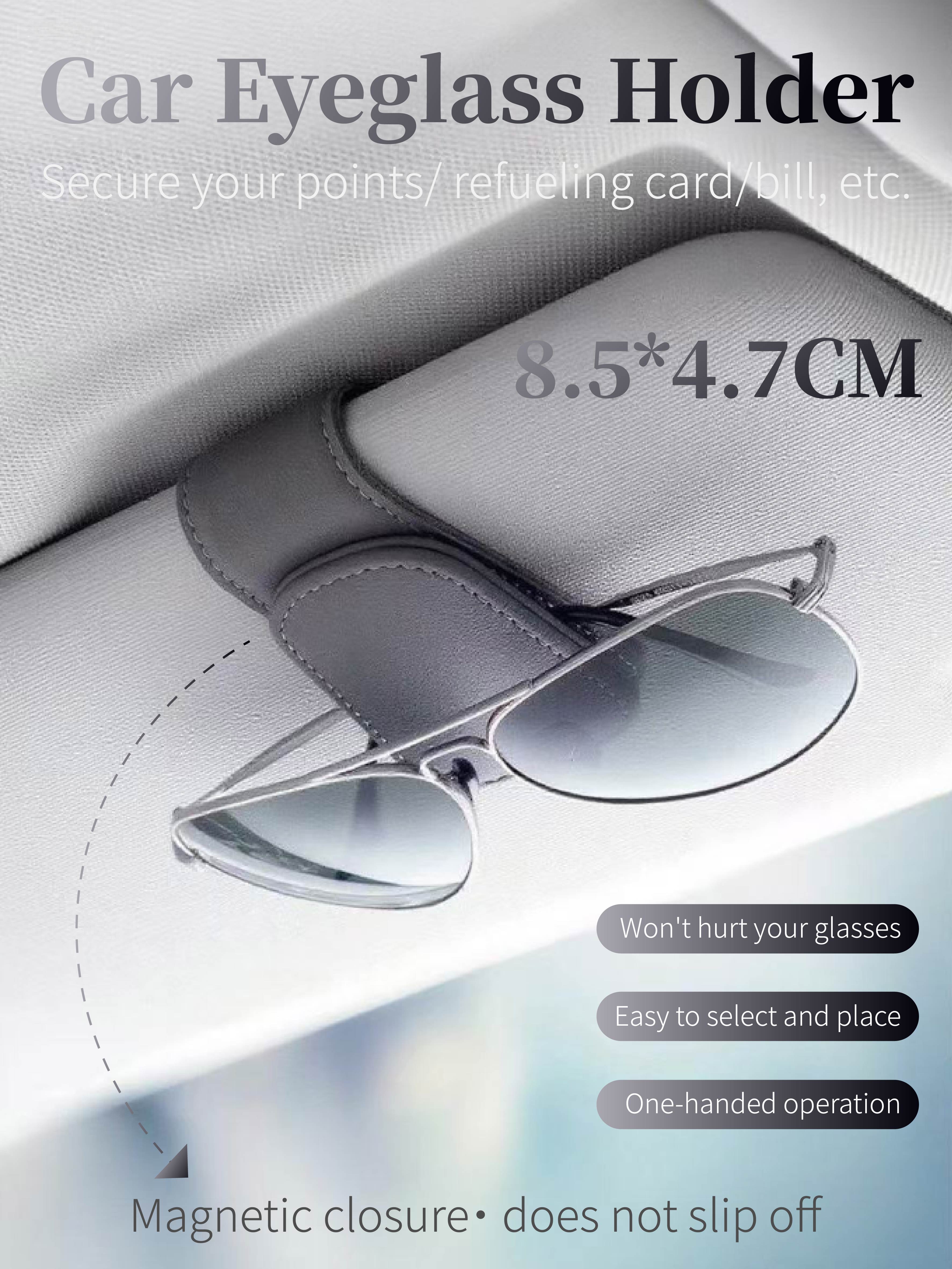 

Тримач для окулярів в автомобіль (8.5*4.7СМ) - Органайзер-візитівка на козирок з магнітною застібкою для окулярів, карток та купюр Option1