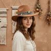 Woolen Western Cowboy Hat Solid Color Party Cosplay Hat Simple Cowgirl Jazz Hat  Bucket Hats