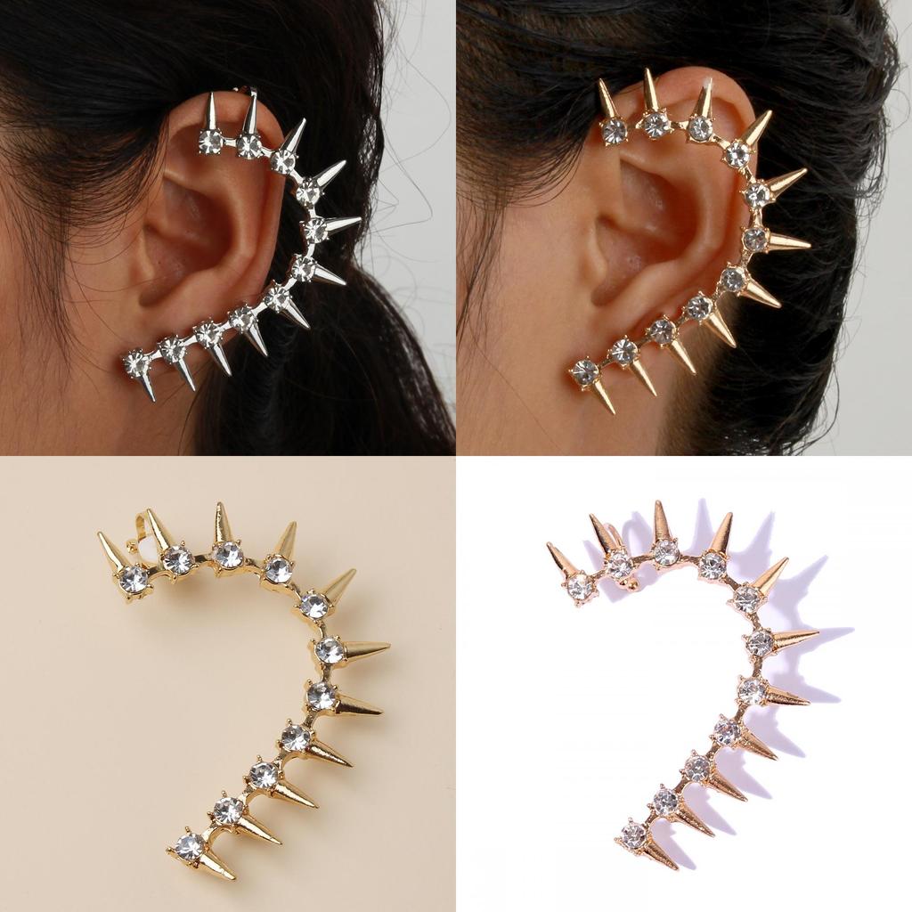 Ear Fashion Alloy Climber With Geometric And Rivet Design For Women Stylish