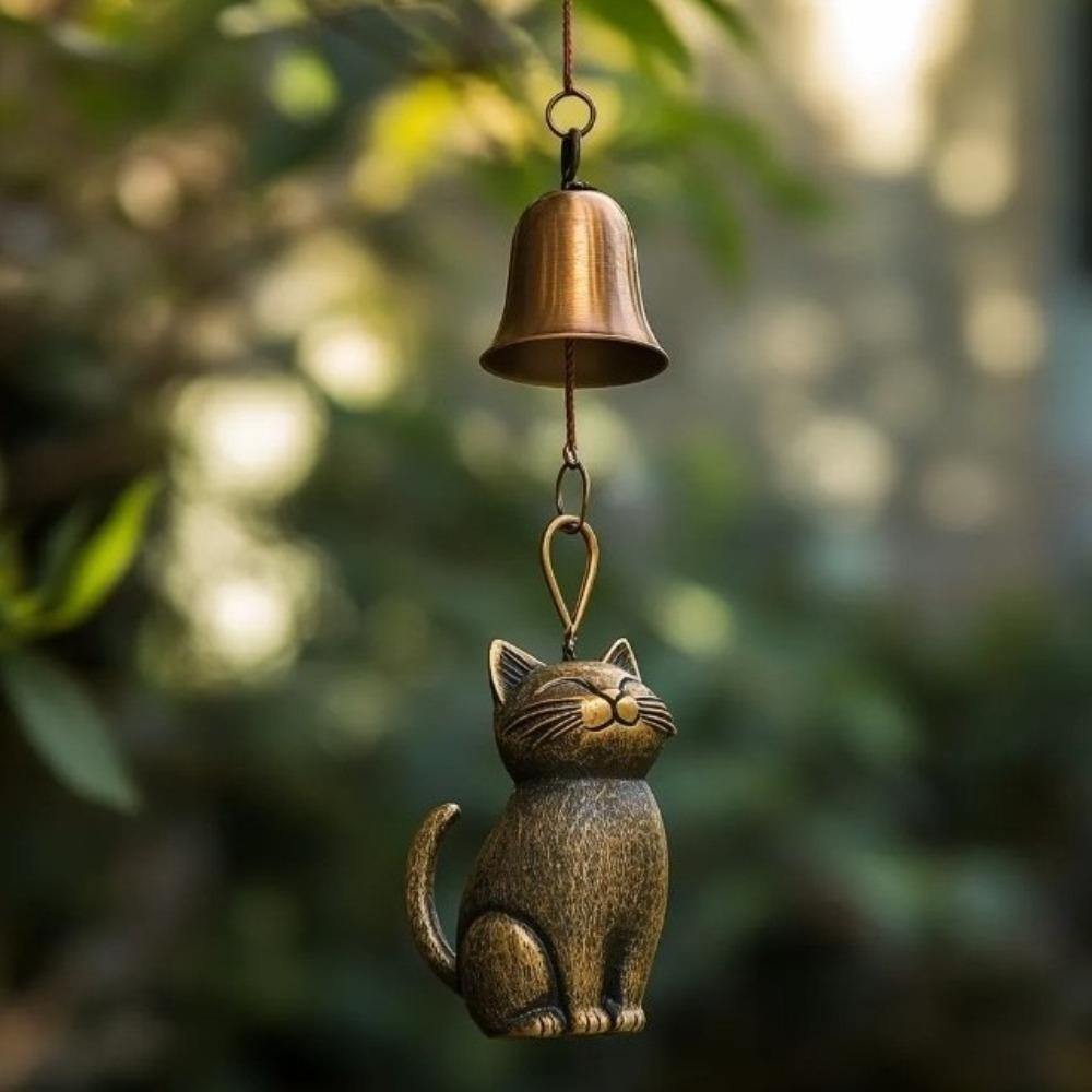 

Creative Cat Wind Chime Quiet Wind Chimes Bell Decorations Pendant Wind Chimes Retro Yard Decor Hanging Memorial Ornaments