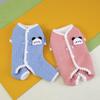 Dog clothes with traction buckle, winter cotton clothes, pet cat four-legged fleece clothes