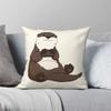 Cute My Favorite Rock Otter Square Pillowcase Polyester Linen Velvet Pattern Zip Decorative Pillow Case Home Cushion Case 45x45