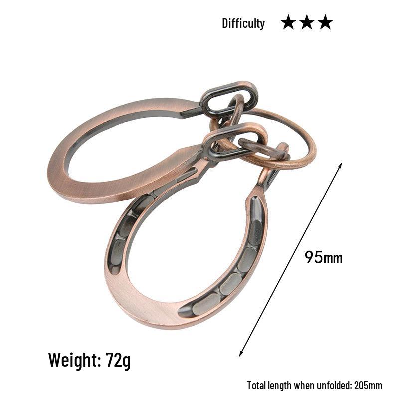 Intelligence Puzzle Zinc Alloy Disentanglement Rings - Unlock Nine Linked Rings Kongming Luban Lock Educational Toy