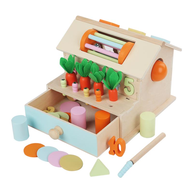 

Wooden Children s Intelligence Development Early Learning Box, Numbers/Colors/Blocks/Multifunctional Toys, Montessori Education