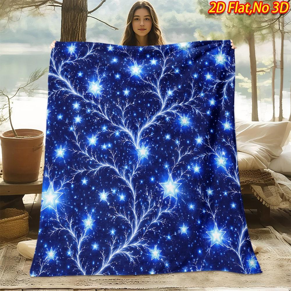 1pc Starry Sky Tree Branch Blanket - Soft Quilted Suitable for All- Bedspread & Throw, Machine Washable Flannel Bedspread with Branch &, Cozy Bedding