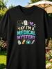 Humorous for Chronic Pain Hooray I'M a Medical Enigma Black Tee with White Text Comfortable Casual Wear for Those with Chronic Pain Washable Gift for 