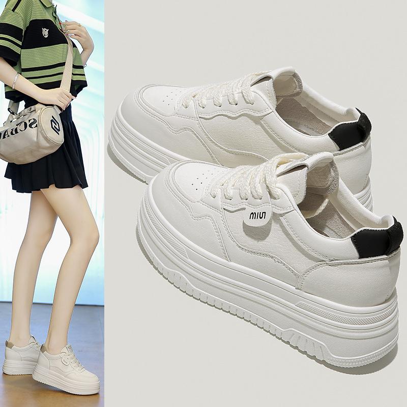 Summer new versatile casual bread shoes heightening muffin sports board shoes platform white shoes women