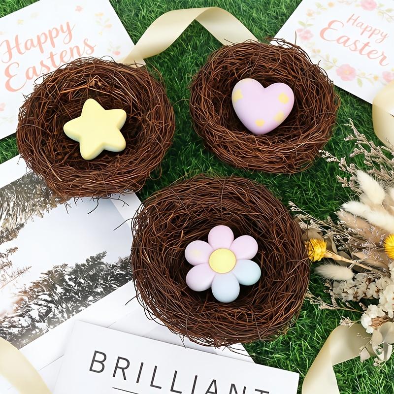 3pcs rattan bird s nest handmade artificial handicraft bird s nest 3pcs10cm коричневый