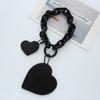 Keychain Pendant Chain Faux Leather Heart Pendant Stainless Portable Shoulder Bag Handbag Decoration Pendant Keyring Holiday Gift