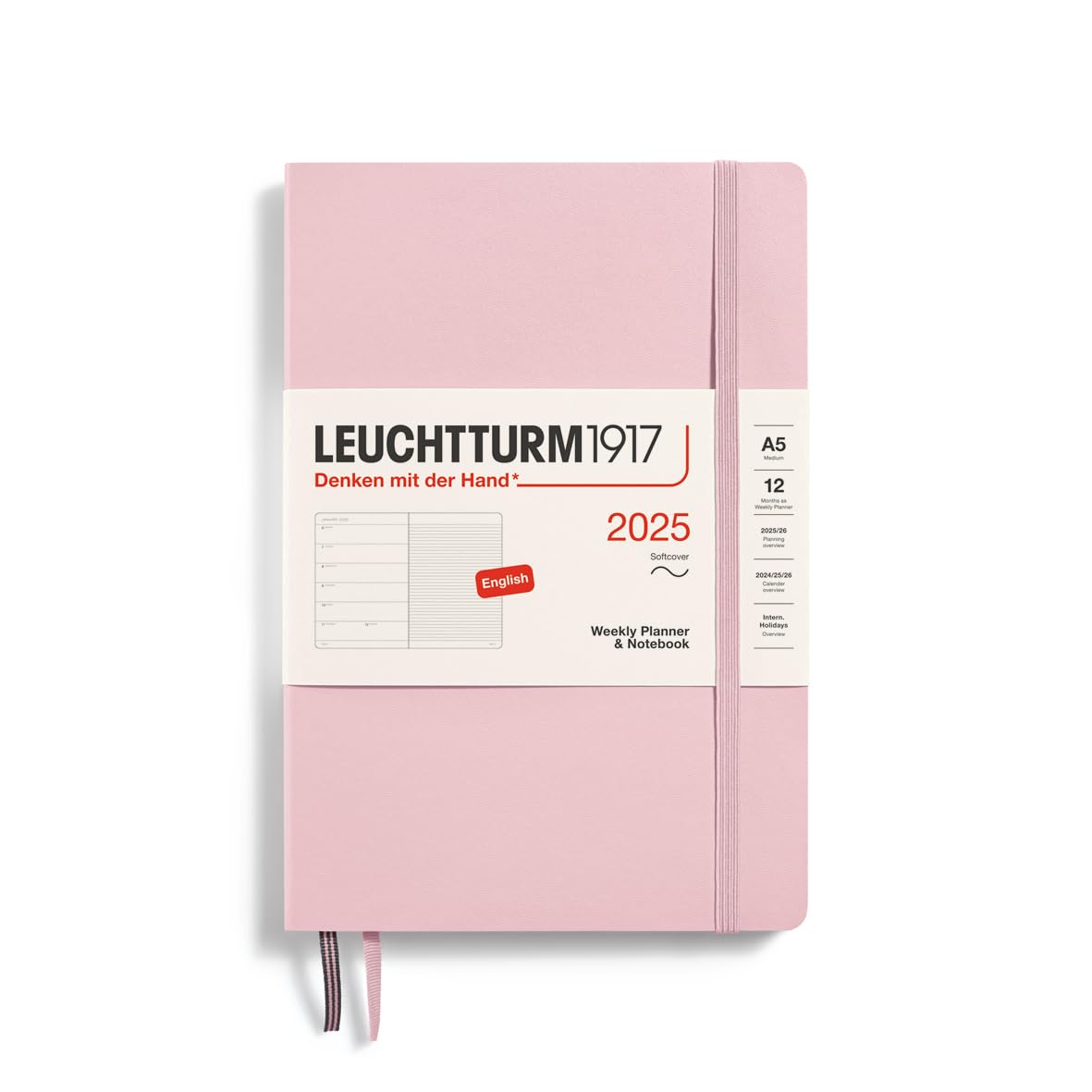 

Leuchtturm 2025 Январь Мягкий Официально Импортированный Планировщик, Начать, A5, Еженедельный, Пудровый, 370747,