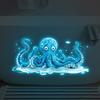 Glow-In-The-Dark Blue Octopus Sticker For Bathroom And Kitchen Sinks Self-Adhesive Removable Wall Sticker Waterproof