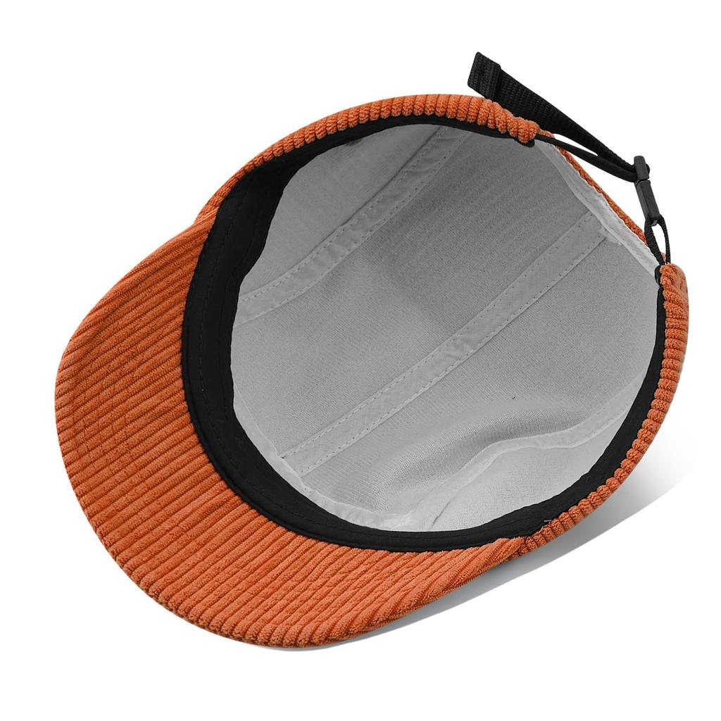 Croogo Umpire Cap Short Brim Corduroy Baseball Cap Unisex Plain Brick Red G-DSBH10