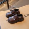 Kids Girls Soft Sole Black Casual Princess Leather Loafer Shoes
