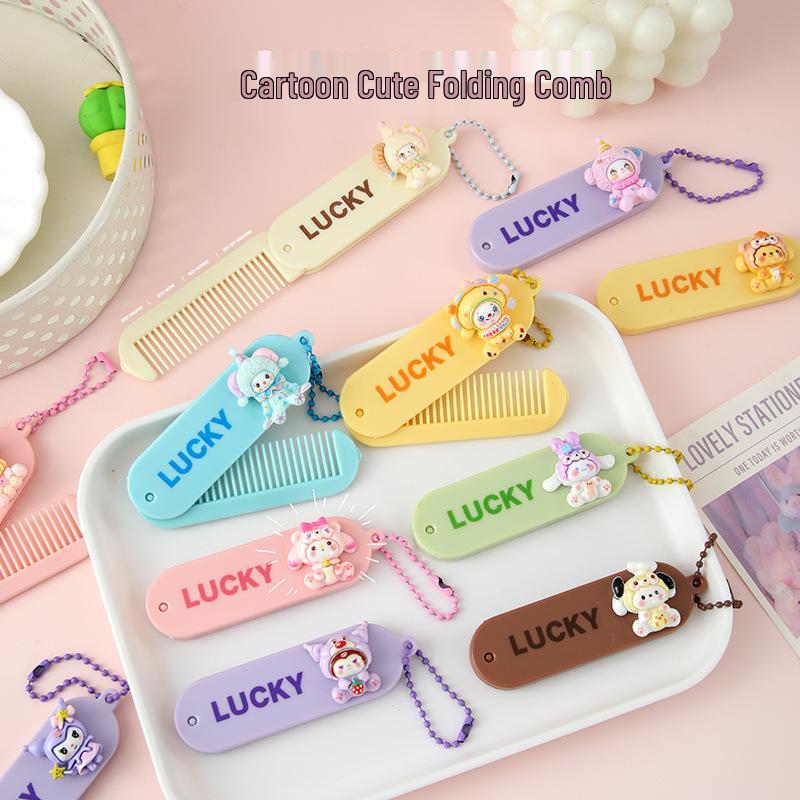 Custom Cartoon Folding Mini Comb for Students and Kids - Portable & Cute