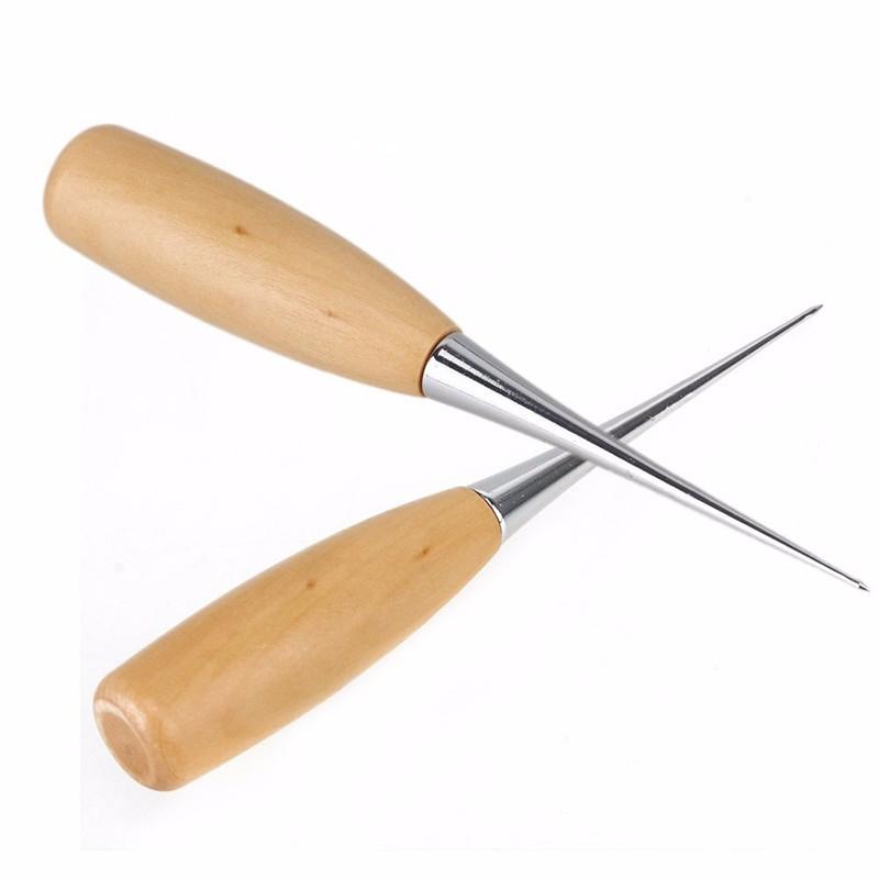 30pcs Leather Craft Awl Tool Wood Handle