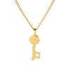 Fashion Religious Key Hydraulic Pendant Side Chain Necklace Stainless Steel Personality Men'S Necklace