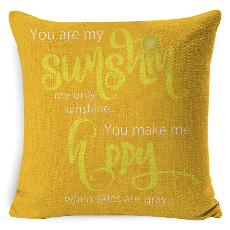 Home Decoration Pillowcase Set Watercolor Plaid Sunflower Pillowcase Spring High-end Home Cushion Cover