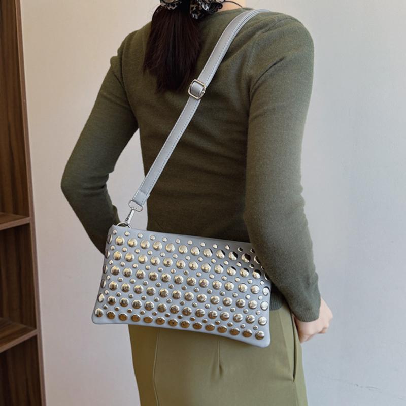 Retro Small Rivets PU Leather Shoulder Bag for Women Punk Style Handbags and Purses Females Crossbody Bags