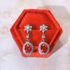 Fashion Temperament Water Drop Red Corundum Gemstone Color Treasure Earrings Female S925 Silver Ornaments Mother's Day Gift