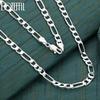 925 Sterling Silver Wedding Jewelry 6mm Side Chain 16-30 Inch Charm Necklace