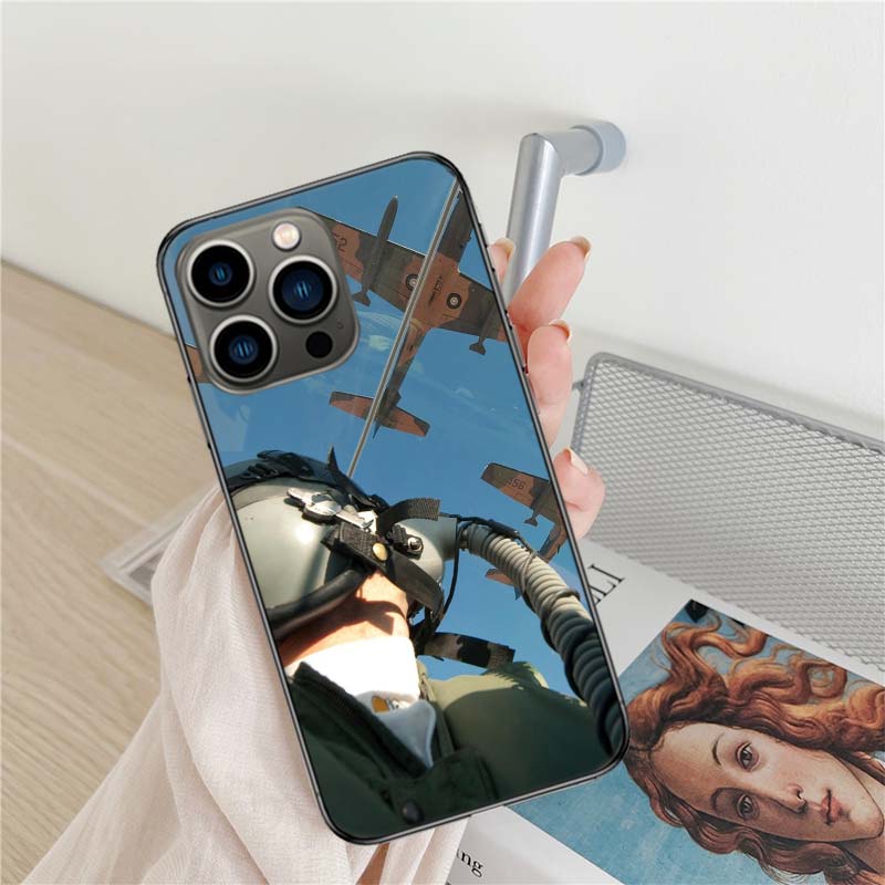 Cool Fighter Pilot Fighter Phone Case For Apple Iphone 16 15+ 17 Pro Max 14 Plus 16E Air 13 12 Mini Clear Cover Silicone C