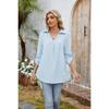 Spring Summer New Women's Solid Color Lapid Loose 3/4 Sleeve Chiffon Shirt Blouse Casual Top for Cross-border