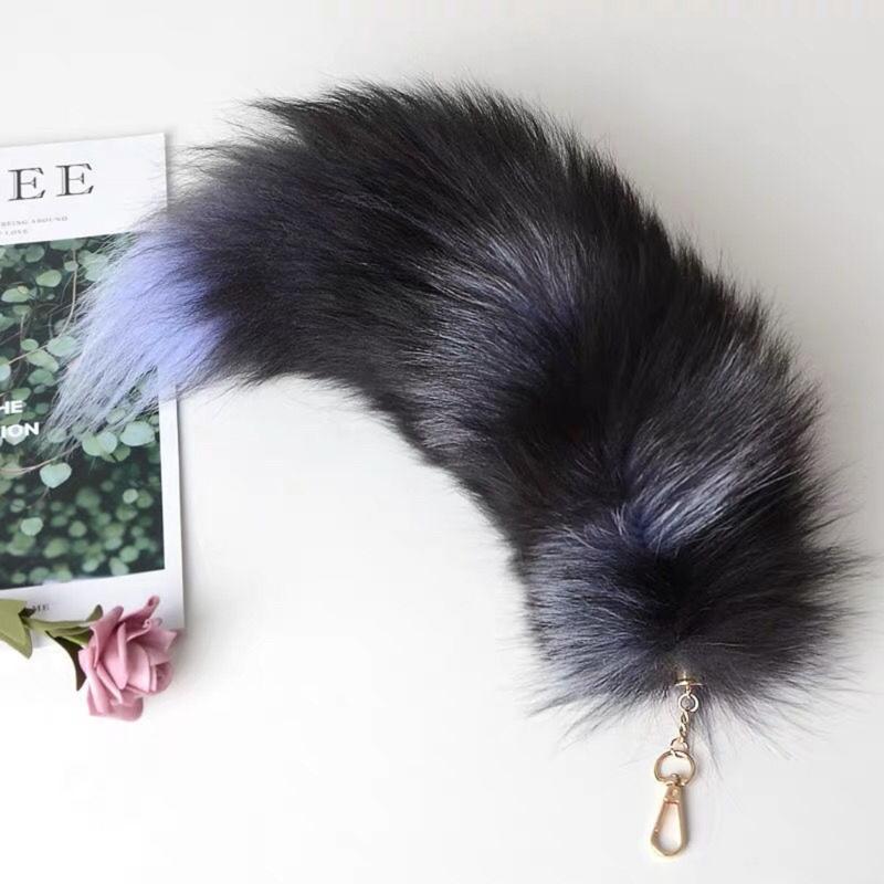 Imitation Furs Foxes Tail Keychain Pendant Toy Car Key Pendant Keyring for Car Keys Bag Backpack Decor Kids Toy Gift