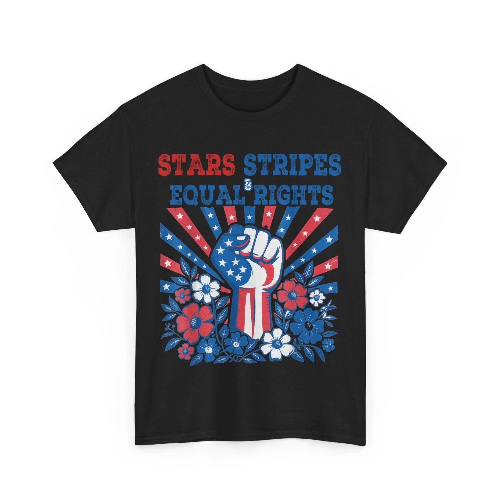 Рубашка ко Дню независимости США, Звезды, полосы и равные права, Рубашка с американским флагом L